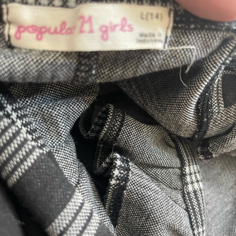 Plaid Casual Dress - Black and White